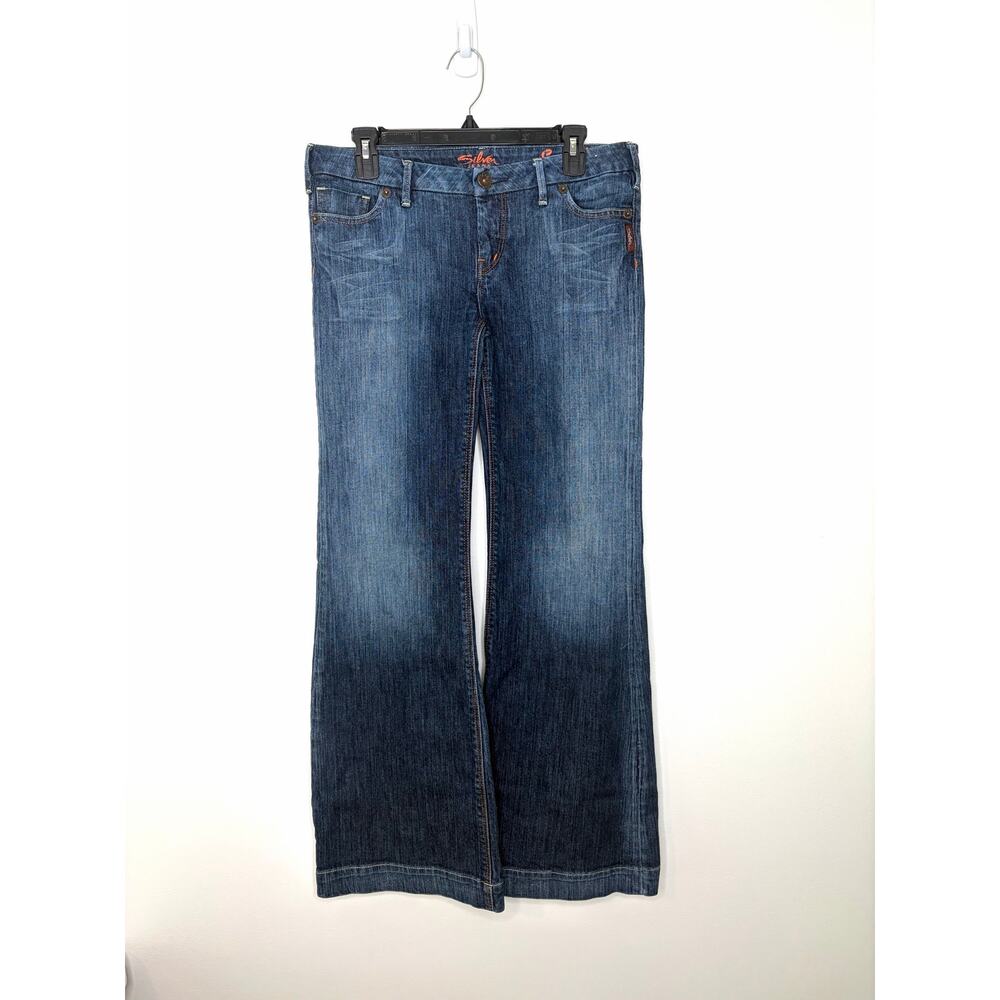 Silver Jeans Sarah Bootcut Flare Jeans Sz 31 Western Glove Works Low Rise